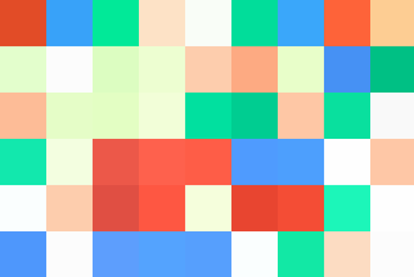 Les couleurs dominantes extraites de chaque carrés