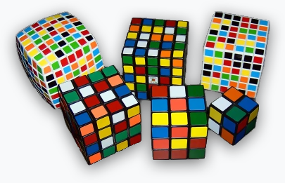 Différentes tailles de Rubik's cubes
